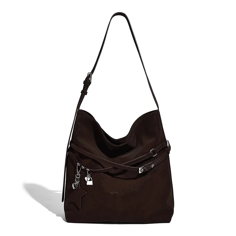 أزياء المرأة فو الجلد المدبوغ بو الجلود حقائب كتف سعة كبيرة مصمم دلو حقائب اليد ماتي الإناث Crossbody حمل الحقائب