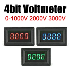 4bit DC 3000V 2000V 1000V Voltmeter LED Digital VOLT Meter High Precision Display Voltage FOR 5V 12V Battery Monitor