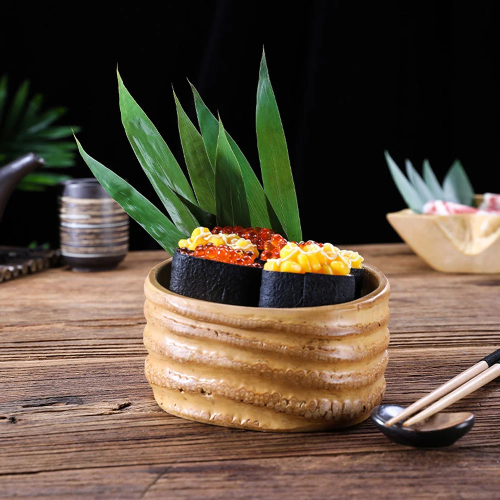 100 Pcs Set Sushi Bamboo Leaves Japanese Decor Grass Baran Garnish Rice Sashimi Decorative Leaf