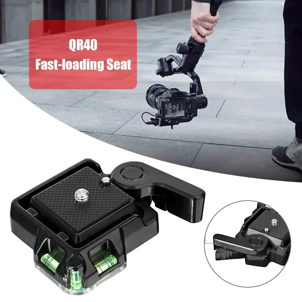 QR40 supporto per piastra a sgancio rapido in lega di alluminio per fotocamera per testa a sfera per treppiede DSLR facile e veloce da usare 1/4