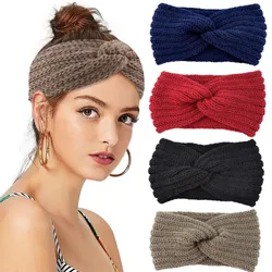 1PC Winter Headband for Women Wool Knitted Headbands New Cotton Headwear Elastic Hair Band Girls Hair Accessories