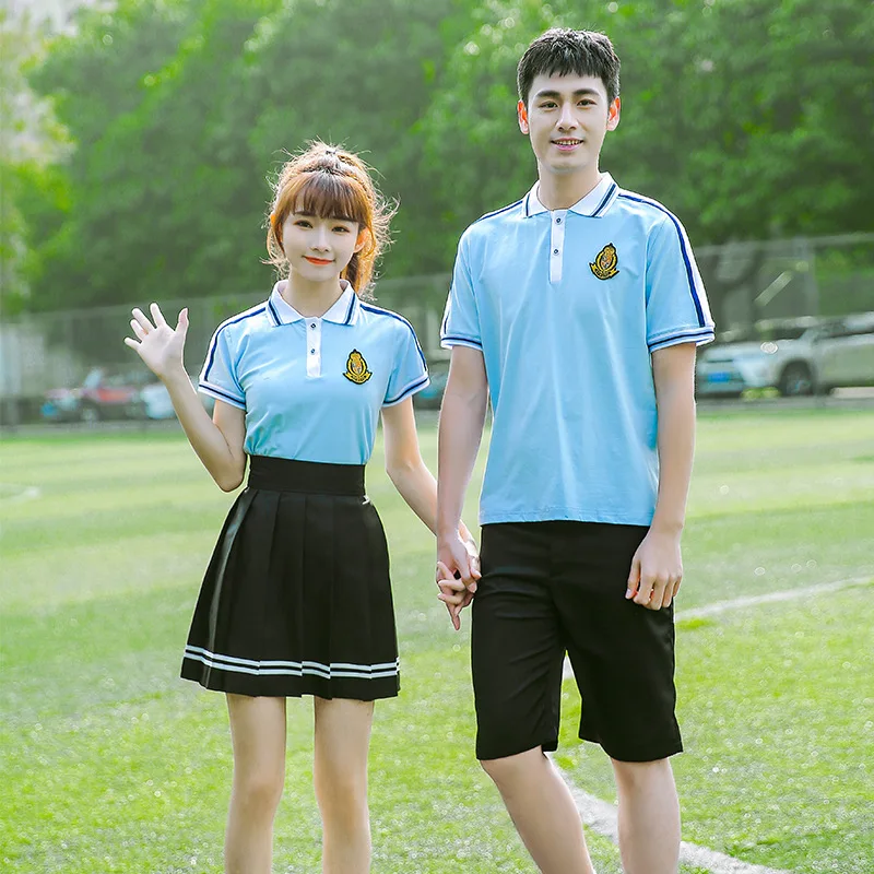 C098 Kindergarten Uniforms for Primary and Secondary School Students Children's Clothing Graduating T-shirt Sets Short-sleeve