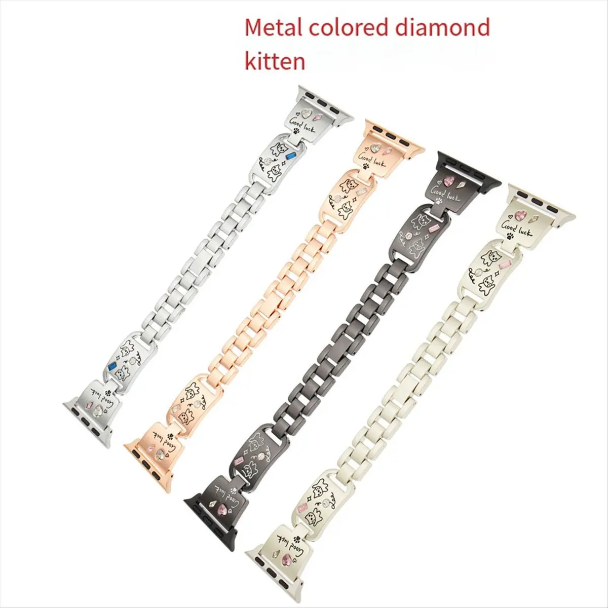 T32C New Bracelet for ,, Watch Band 40/41/42MM Women Girl Cute Stylish Strap Metal Black