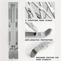 Adjustable Aluminum Laptop Stand - 6-Level Height, Foldable & Portable Design For 8-16” Laptops, Enhanced Ventilation & Heat 4