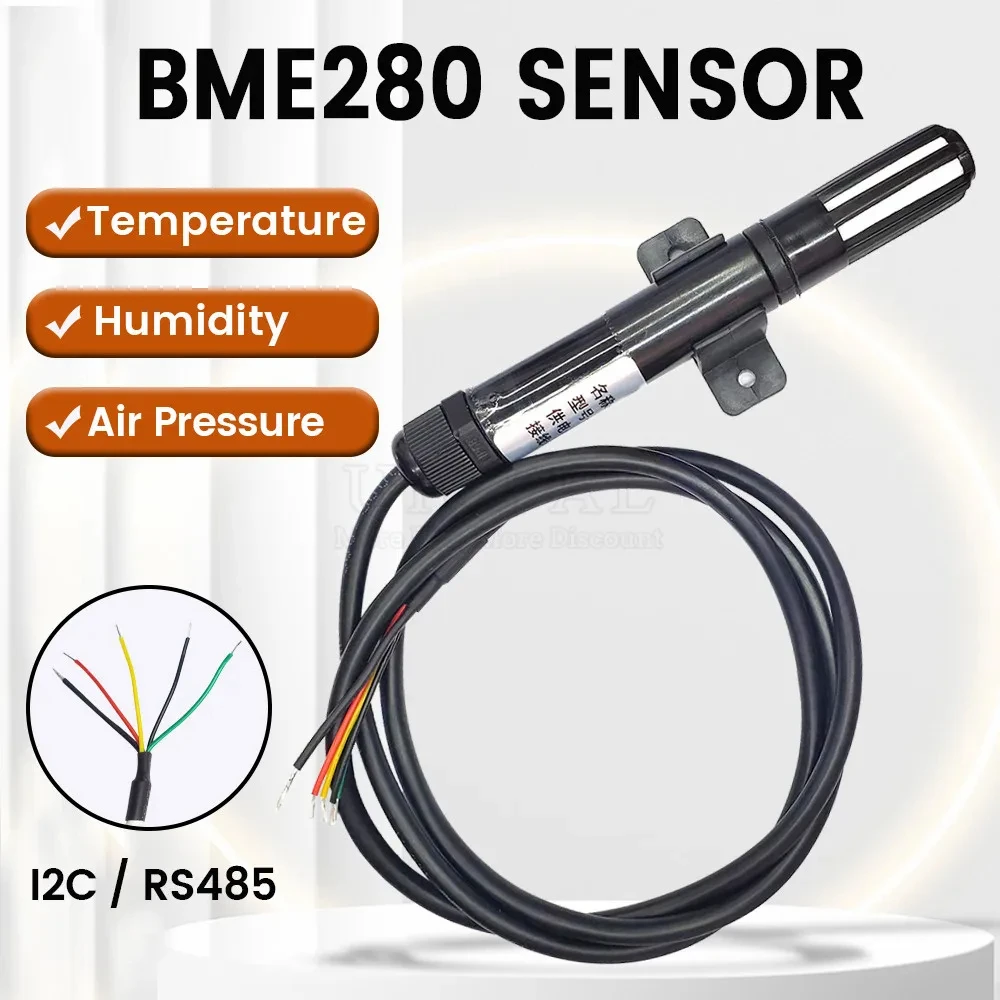 BME280 High Precision Temperature and Humidity Sensor Probe Cable 1M 2M 3M 5M I2C or RS485 Waterproof Shield  Digital Sensor