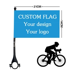 xvggdg   customized 8.3x5.5 inch outdoor bicycle motorcycle flag  polyester fiber    Road Bike Flagpole Advertising banner