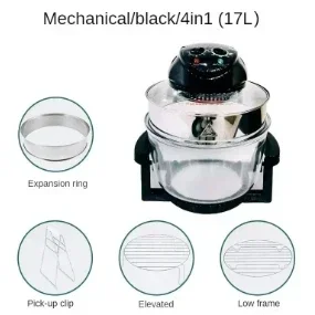 Phace 110V Glass Visual Large Capacity Multifunctional Air Fryer Convection Oven Halogen Oven Electric Oven