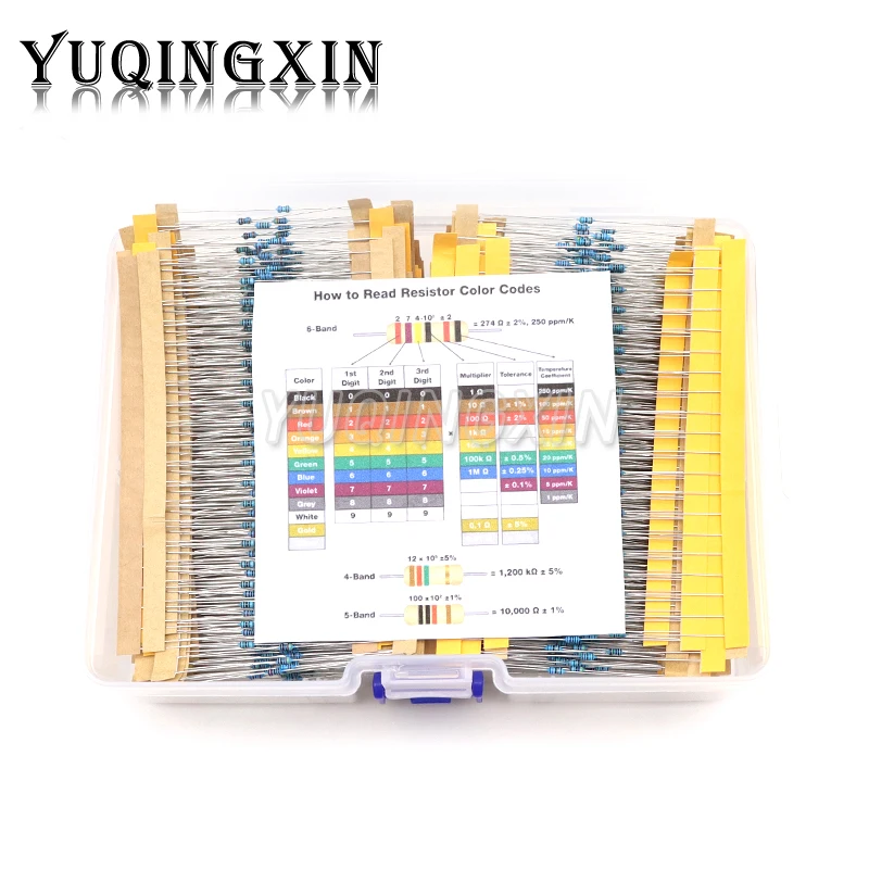 1/4W 1/8W 1/2W 1W 2W 1% Metal Film Resistor Kit 130 Values 0.25W 0.5W Resistance Assortment Assorted Set