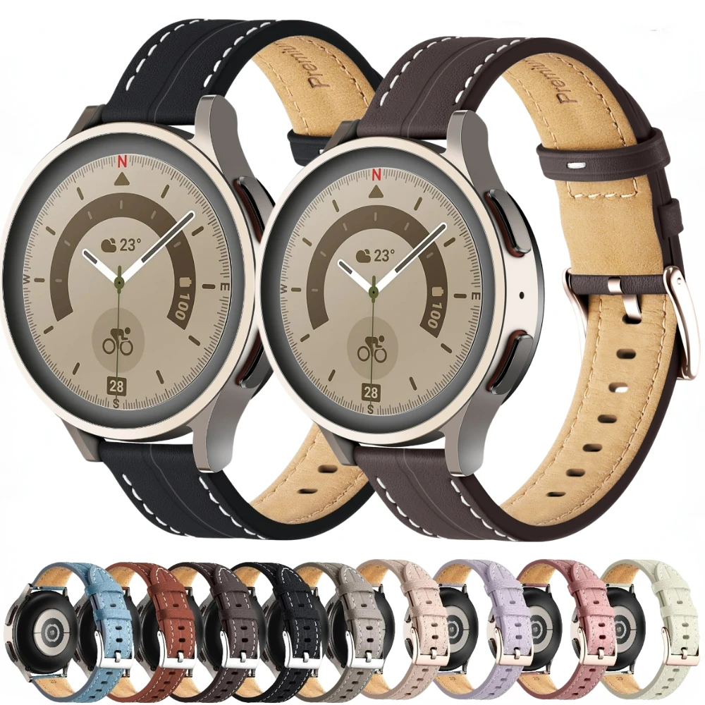 

Leather Strap For Samsung Galaxy Watch 5/Pro/4/Classic/Active 2 Bracelet Wristband for Huawei Watch 4/Pro/3/GT 2 Amazfit GTR/GTS