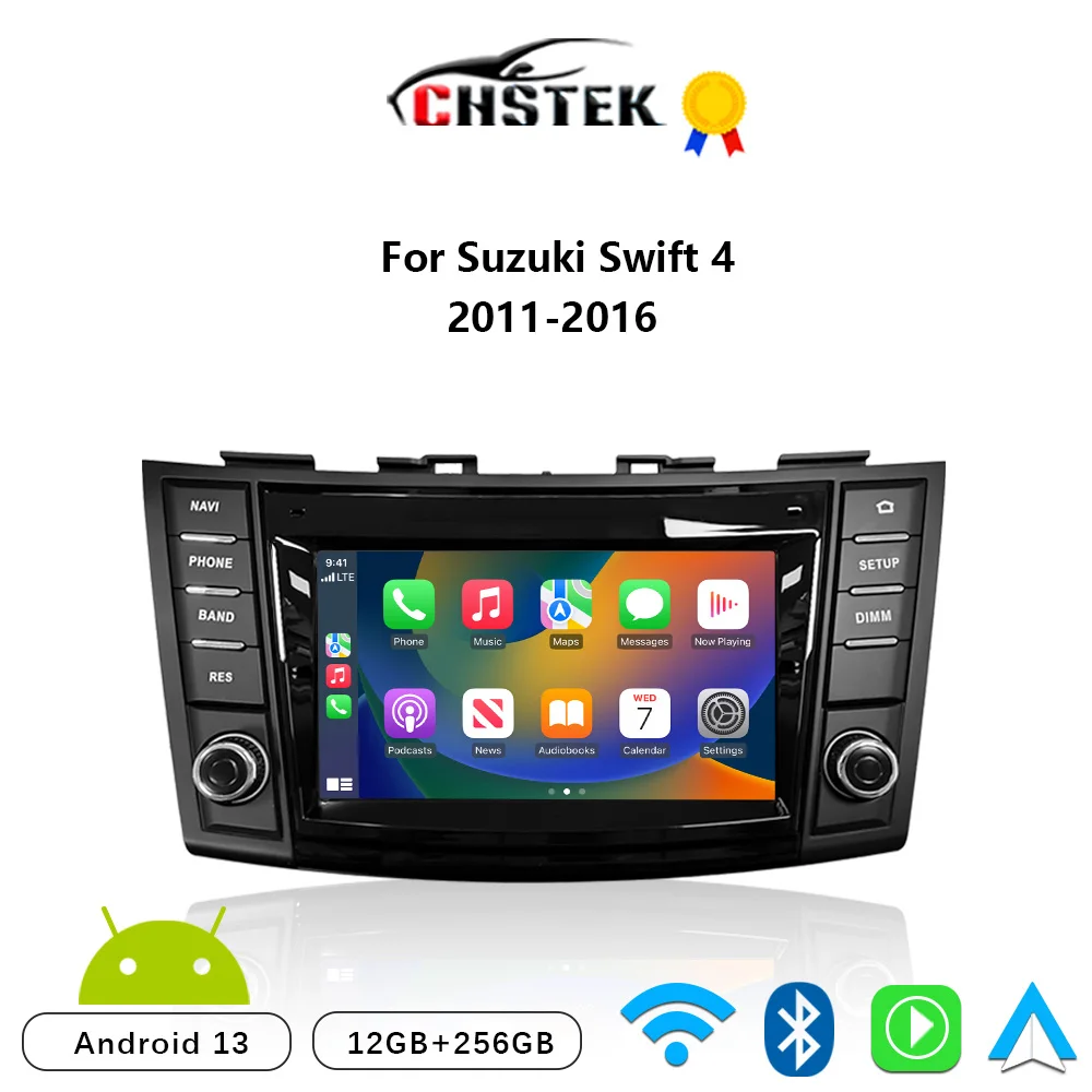 

CHSTEK Car Radio Carplay For Suzuki Swift 4 2011 2012 2013 2014-2016 Android 13 Bluetooth Navigation WIFI 4G Multimedia Stereo