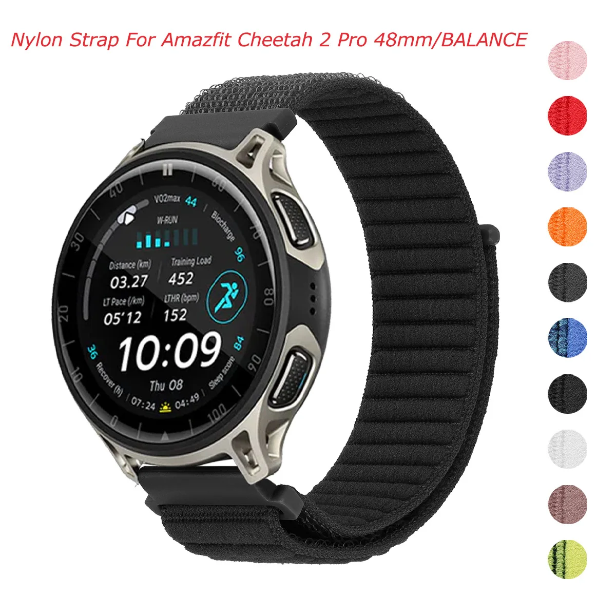 Nylon Loop Strap For Amazfit Cheetah 2 Ultra/Cheetah 2 Pro 48mm Watch Band Replace Correa For BALANCE 2/Bip 6 5/GTR/GTS Bracelet