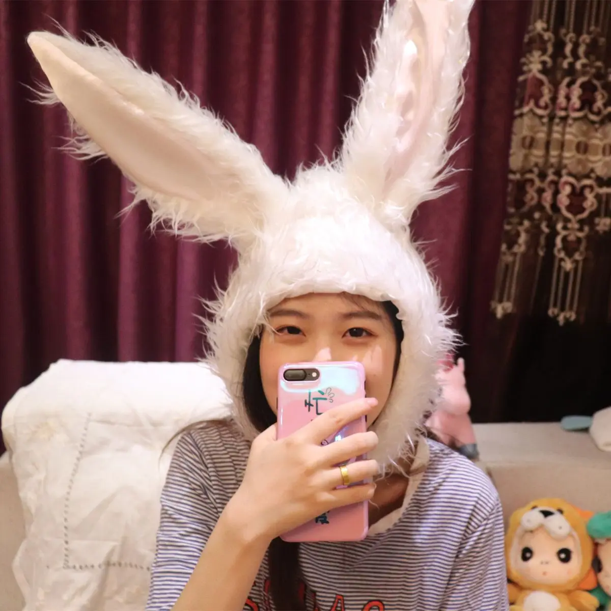 

Fluffy Rabbit Ears Headband Cute Animal Ear Hairband For Women Girls Photo Props Costume Photography TikTok Ins Fashion