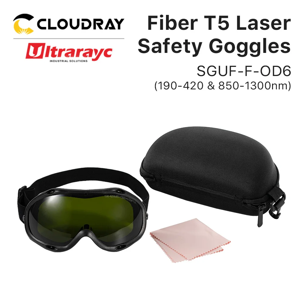 Gafas de seguridad para láser de fibra Ultrarayc 1064nm OD6 + CE, gafas protectoras para máquina láser de fibra de 190-420nm y 850-1300nm