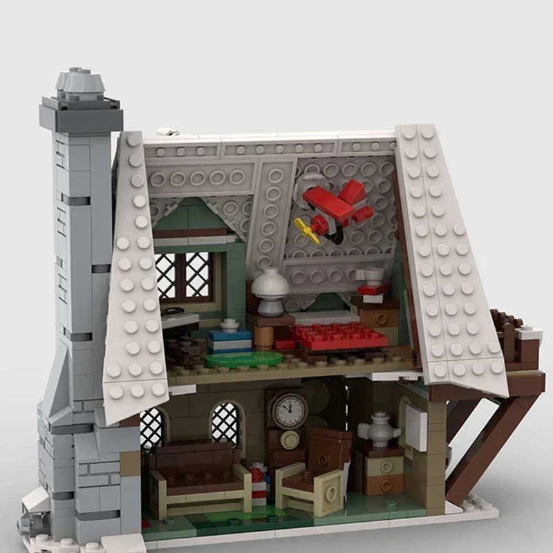 Bloques de construcción Moc, vista de calle moderna, casa de elfo de invierno, bloques técnicos, montaje DIY, juguetes de construcción para niños, regalos de vacaciones