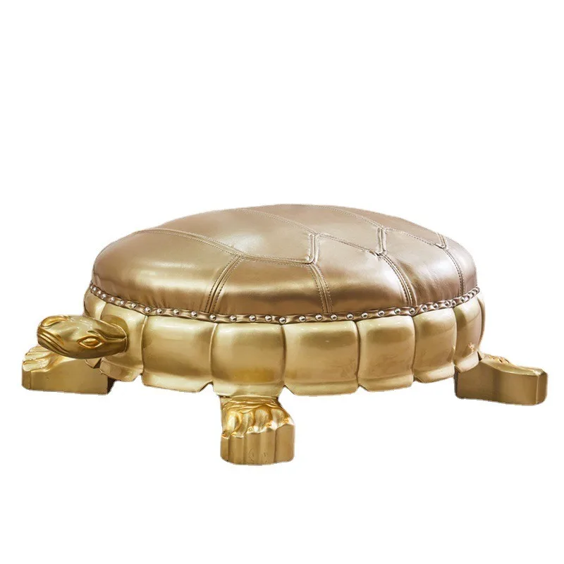 European solid wood golden turtle stool, living room household stool, low stool
