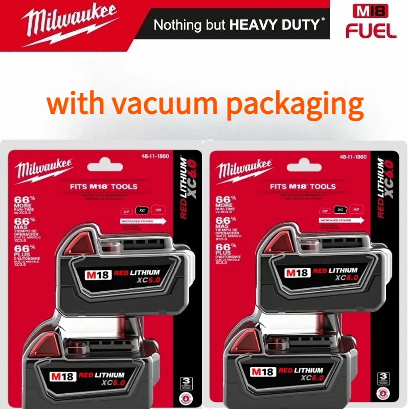 

18V Milwaukee battery with vacuum packaging M18B6 6000mAh,rechargeable battery compatible with M18 Milwaukee tool 18V Battery