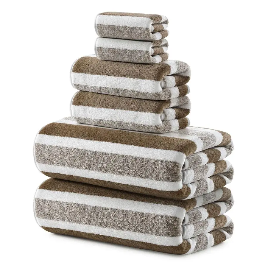 

Ultra Soft Bath Towel Sets 6Piece 35x70 100 Microfiber Highly Absorbent amp Quick Dry Brown Towels for Bathroom, Spa, Gym 2 Bath