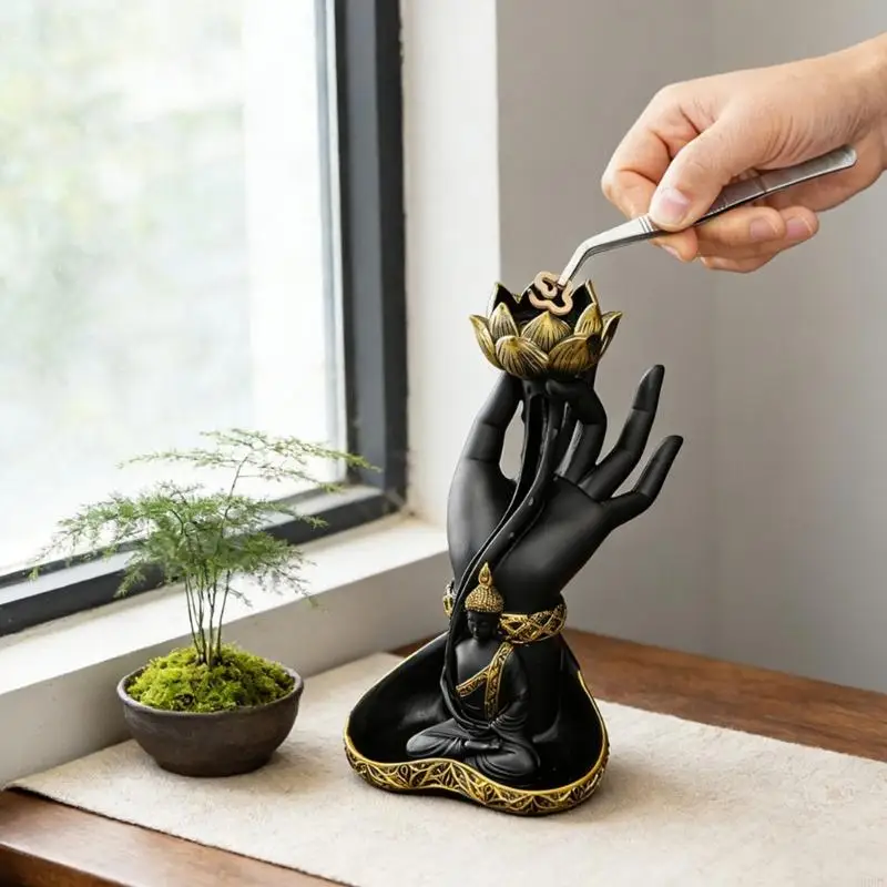 Spiritual Hand pad Backflow scent Device Relaxing Sculpture With Descending exhaust Effect For reflection And Home deck B03E