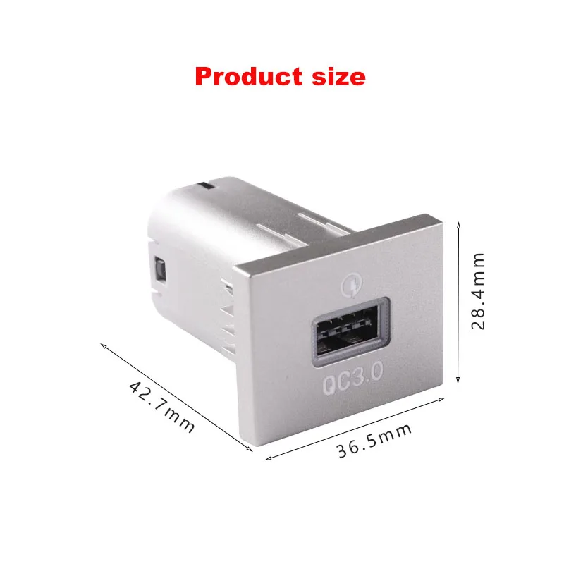 1pc 12V/24V Silvery PD Car Charger Socket QC3.0 Smart Fast Charge USB Connector for Ford Focus 2 2004-2010 Mk2 Accessories