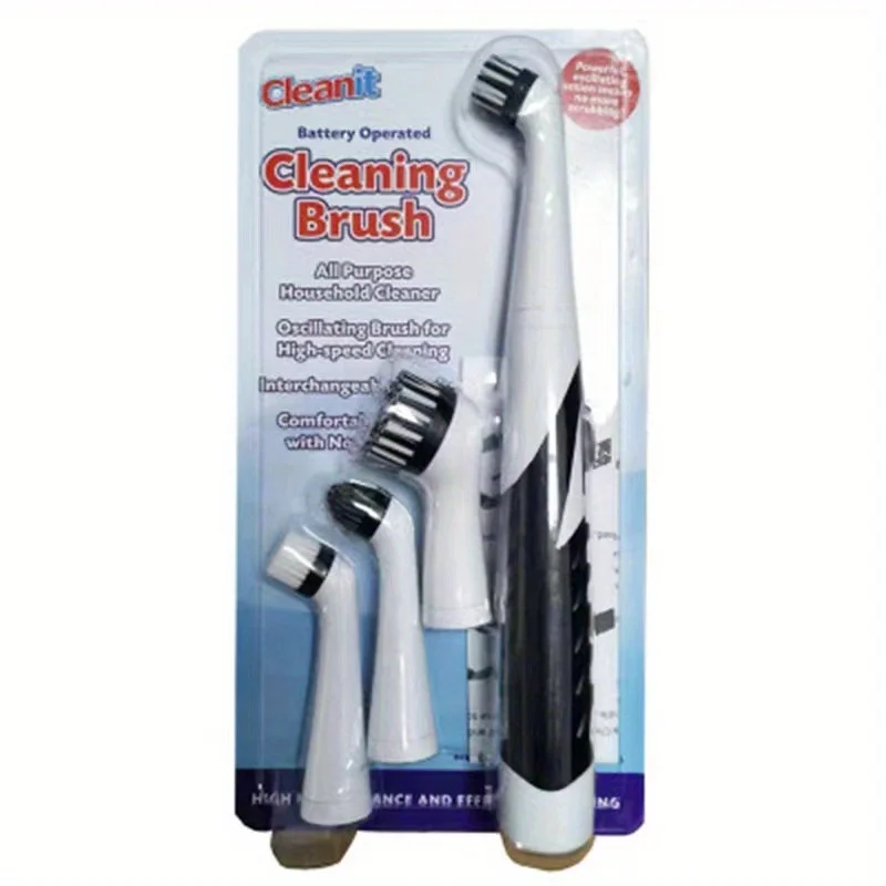 Cleaning brush Sonic Scrubber, Cleaning Tool With 4 Brushes Multifunctional Electric Cleaning Brush Cleaning Supplies