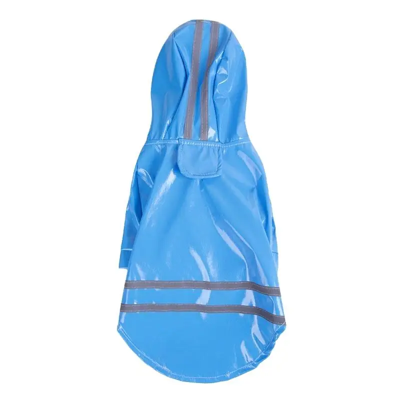 

Blue M Size Wholesale Waterproof PU Raincoats for Dogs & Cats Summer Outdoor Pet Apparel with Hood