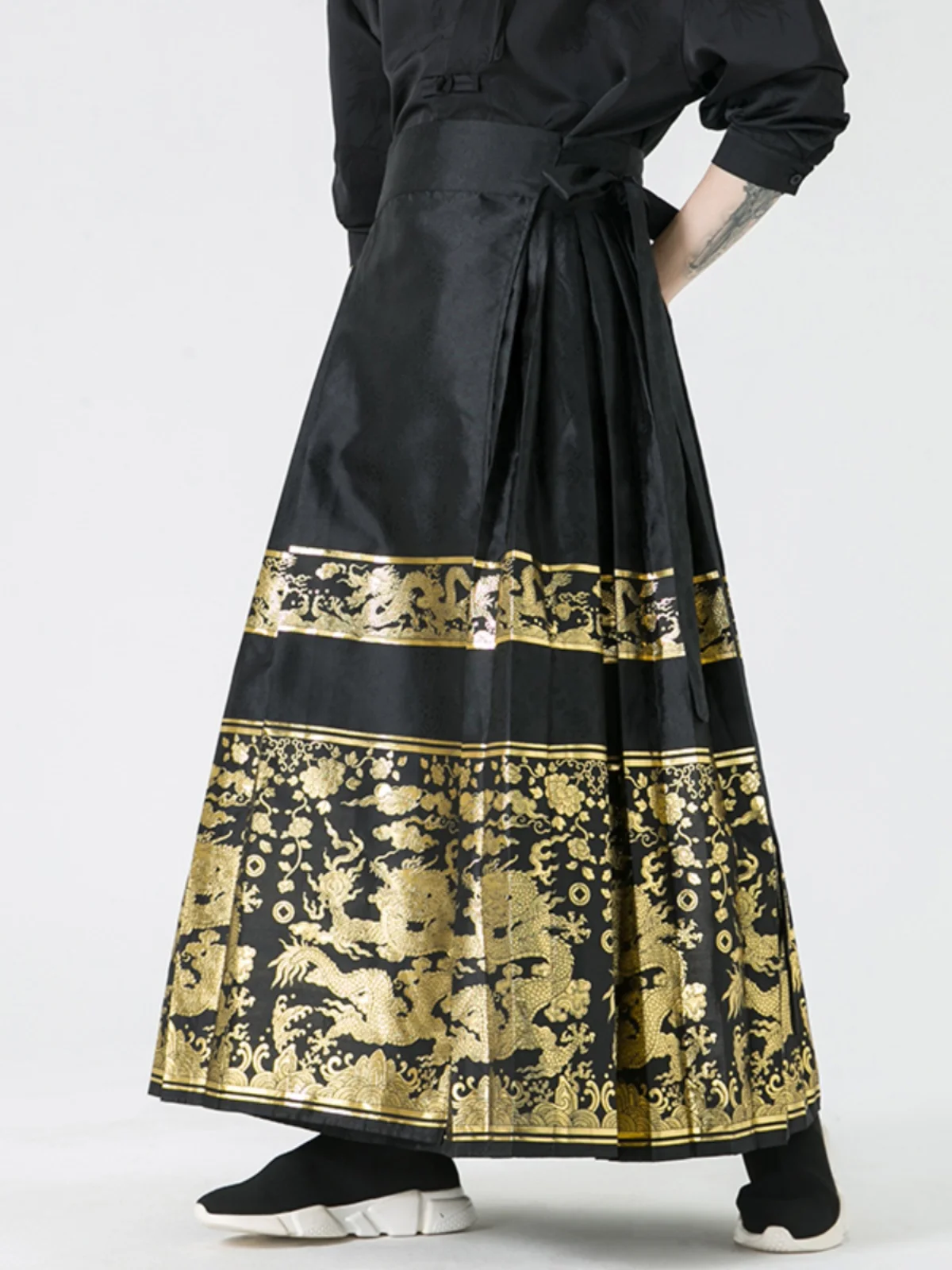 

Loose Wide Leg Pants Chinese Sle Hanfu Spring Autumn Casual Midi Skirt Pants Youth Faion Trendy Brand Non Ironed mid Waist