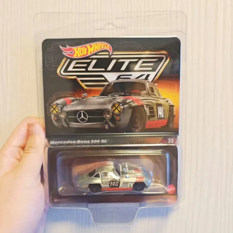 Genuine Hot Wheels Elite 64 Mercedes Benz 300 SL Full Metal Alloy Diecast Car Model Openable Door Real Riders For Collector Gift