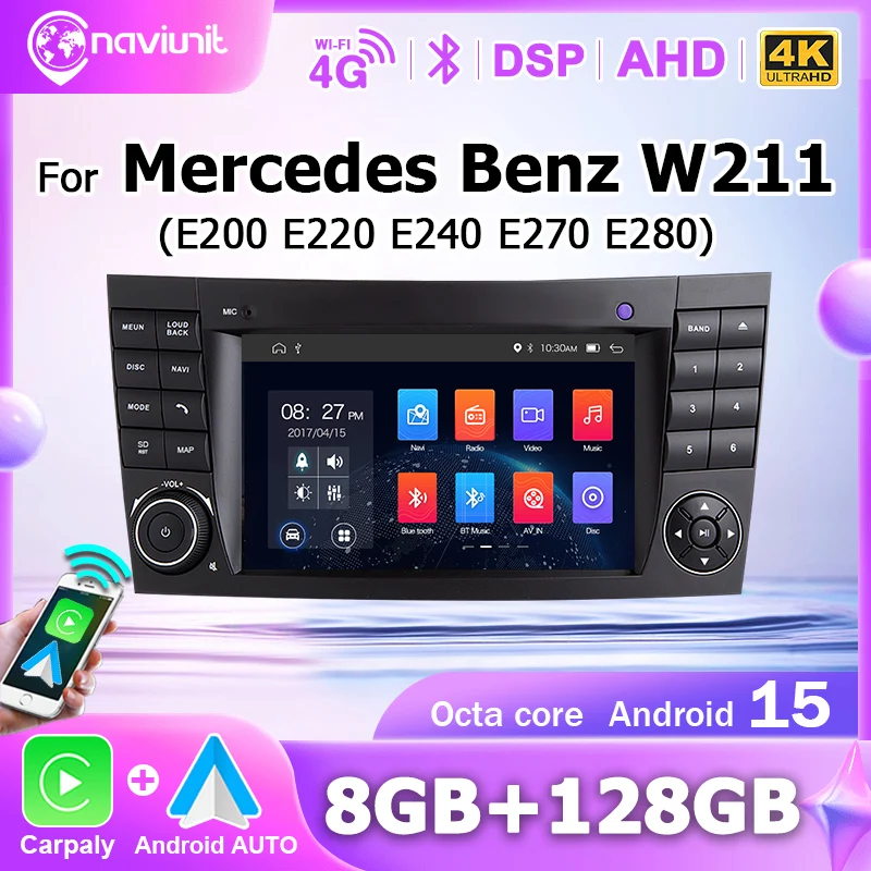 Brezžični CarPlay avtoradio za Mercedes E-razred