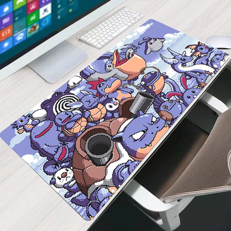 

Коврик для мыши Pokemon Squirtle, 90x40 см, для геймеров, с закрытыми краями, HD-печать, настольный коврик для компьютера, для клавиатуры, аниме, игровые аксессуары, коврик для мыши, ковер