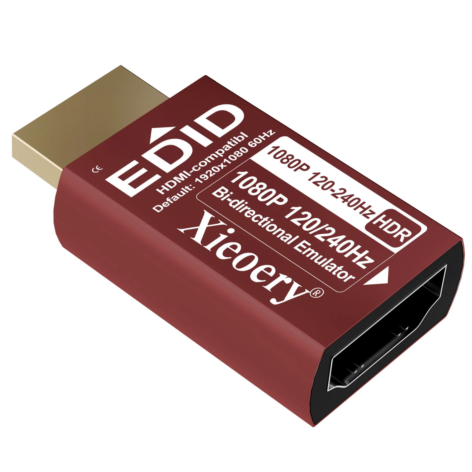 Xieoery HDMI EDID Emulator 1080P 240Hz HDR, Bi-Dir HDMI Dummy Plug, Default 1920×1080@60Hz Virtual Display for Headless PCs