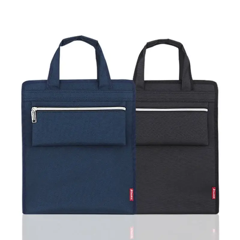 Multi Layer Zipper Document Bag Canvas Stationery Storage Pouch for Students and Office Use A4 A5 File Organizer with Side