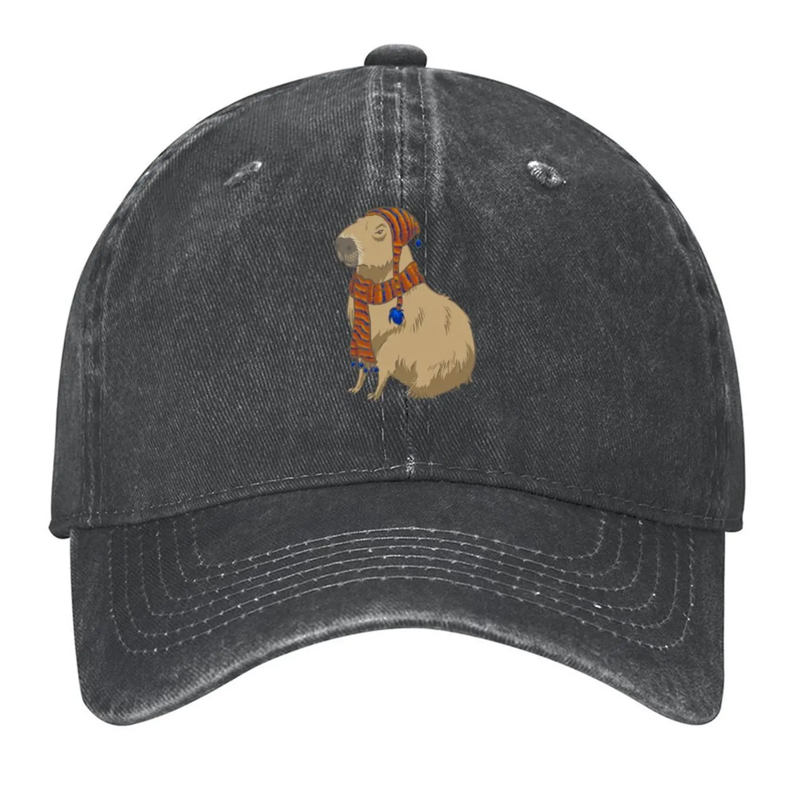 

Anime-style Capybara Just Sitting There with Hat and Scarf Baseball Cap sun hat golf hat genuine hats for men Men Women's