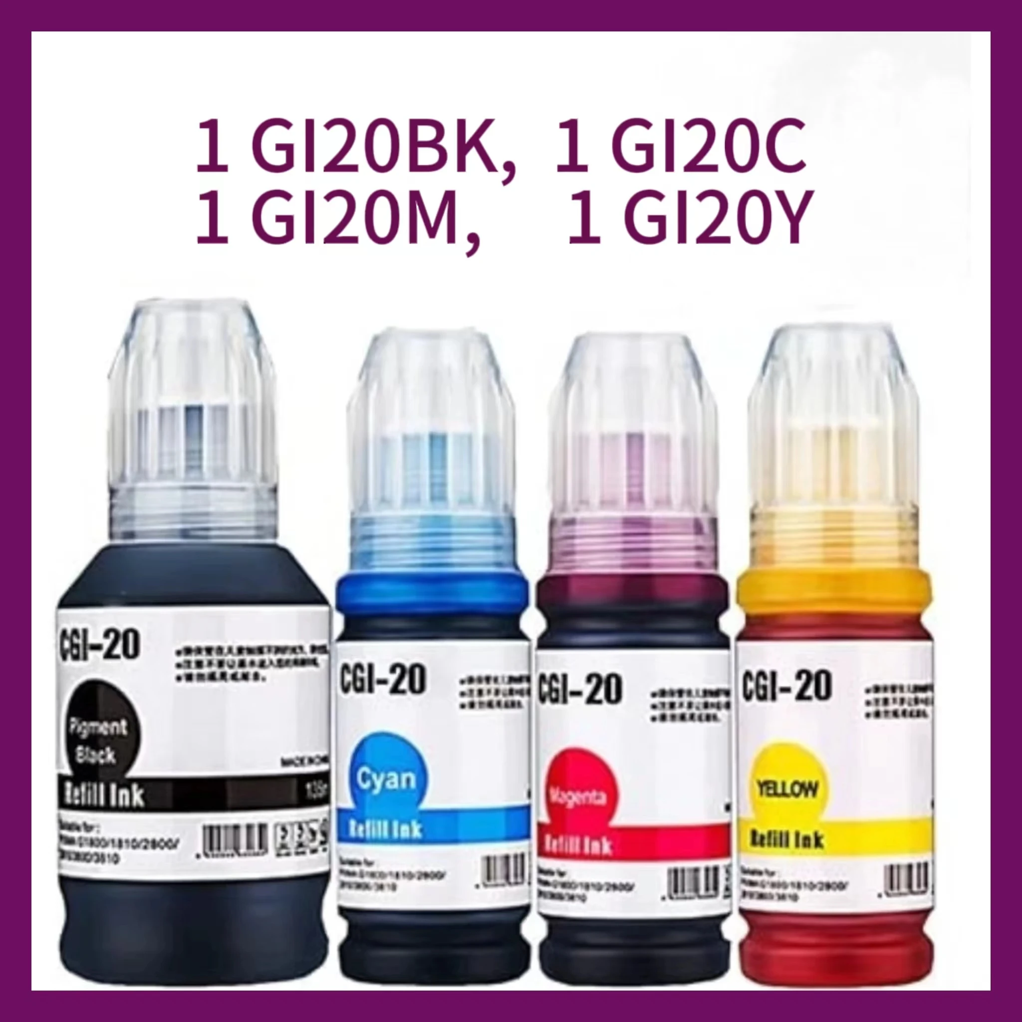 GI20 Refill Ink Bottle Compatible for Canon G5020 G6020 G7020 MegaTank Printer