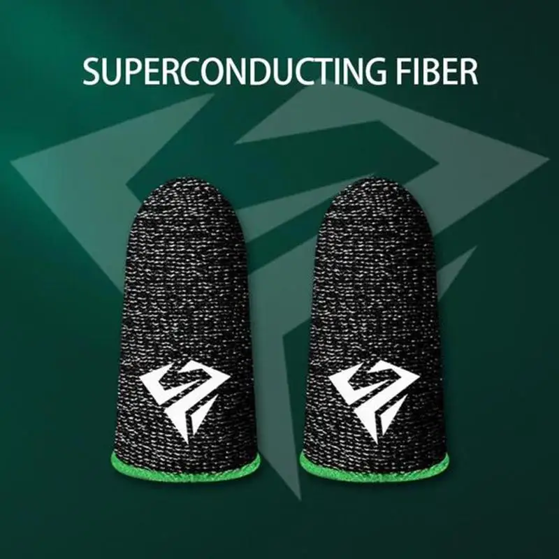 2 Pcs Mobile Game Fingertip Gloves Sweatproof Anti-slip Touch Screen Finger Sleeve Breathable Gaming Fingertip Cover For Gamer view 2