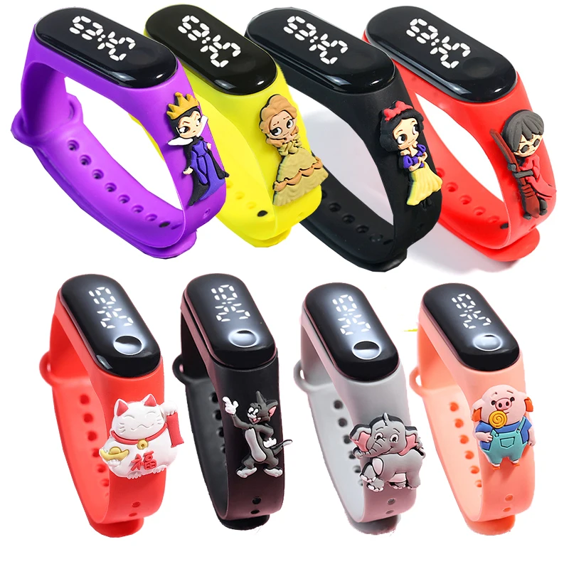 50Pcs/Lot Children's Watch Cartoon Fashion Watches Electronic Digital LED Display Watches Waterproof Holiday Gift Kids Watches