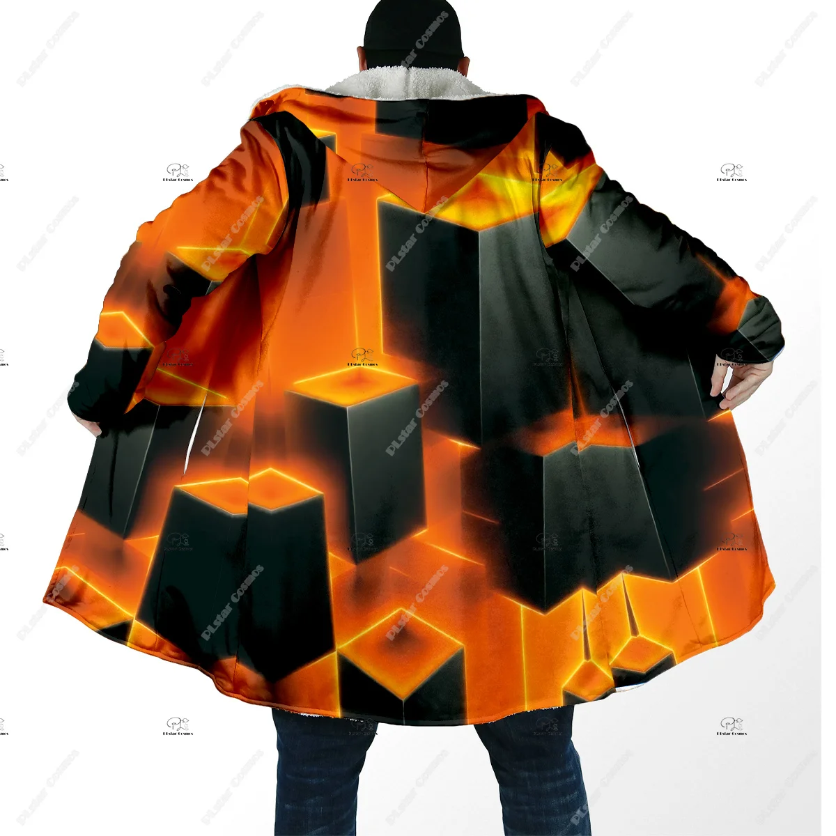 

Красочная психоделическая триповая татуировка для косплея, винтажная ретро 3Dпринт, уличная одежда в стиле Харадзюку, зимнее пальто, плащ с капюшоном, флисовая куртка J