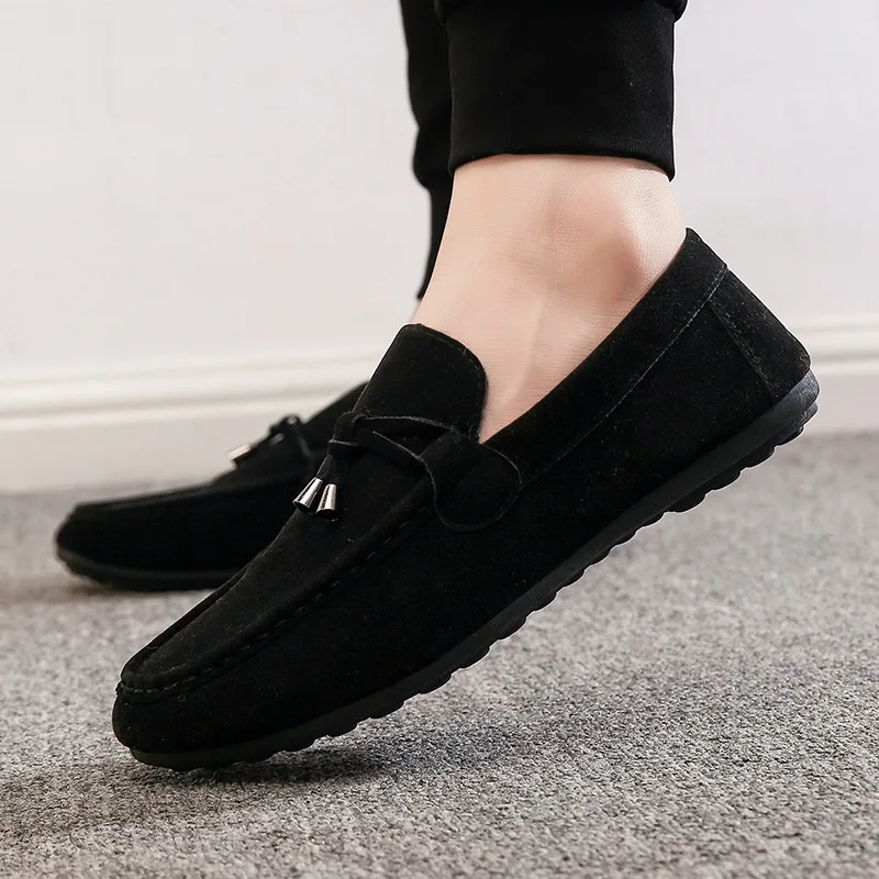 Brand Suede Men Flat Shoes New Men Casual Shoes High Versatile Trend Men Loafers Moccasin Driving Shoes Zapatillas Hombre