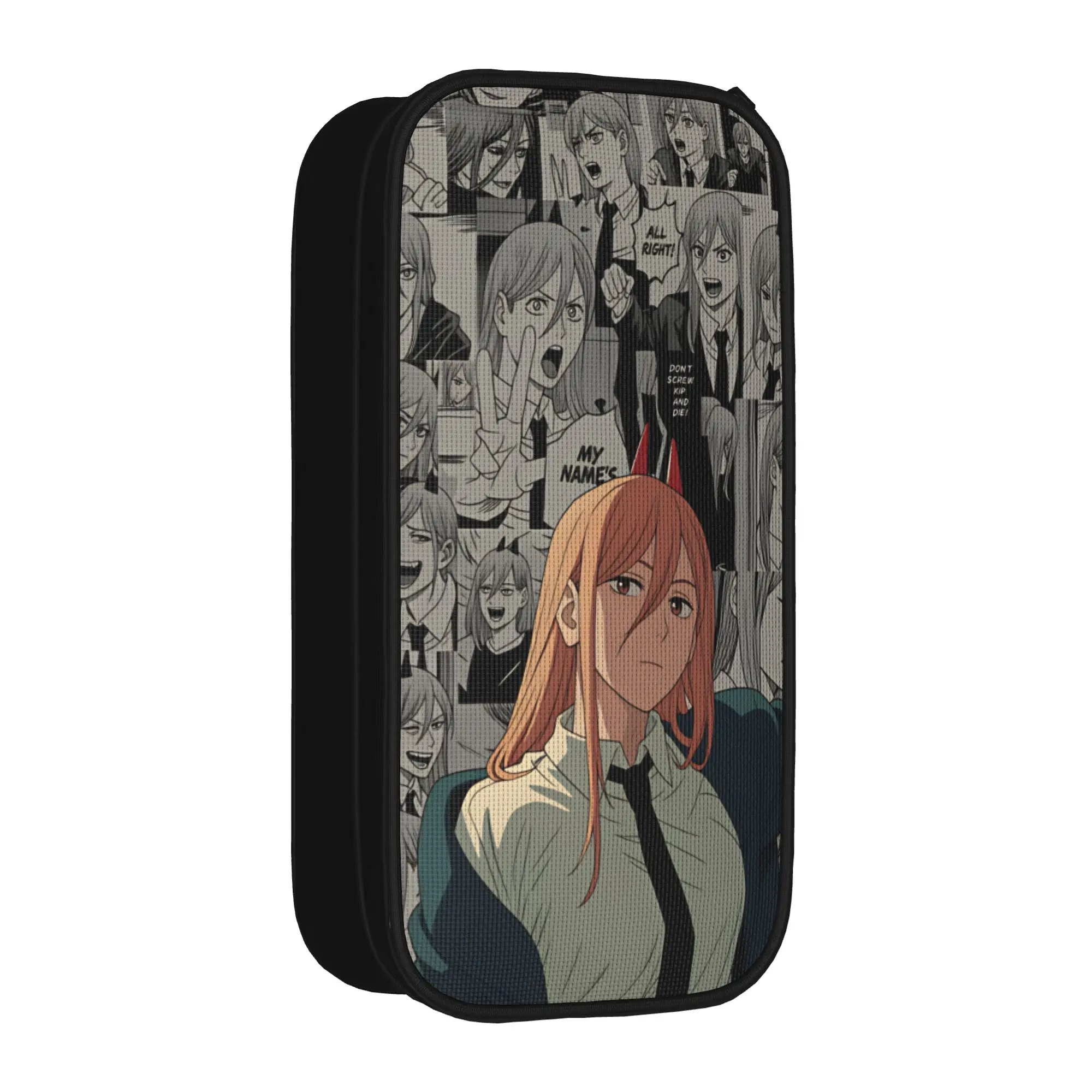 Vintage Pencil Case Chainsaws Man Pencil Pouch  Back To School Pencil Cases Girls Boys Canvas Graphic School Stationery