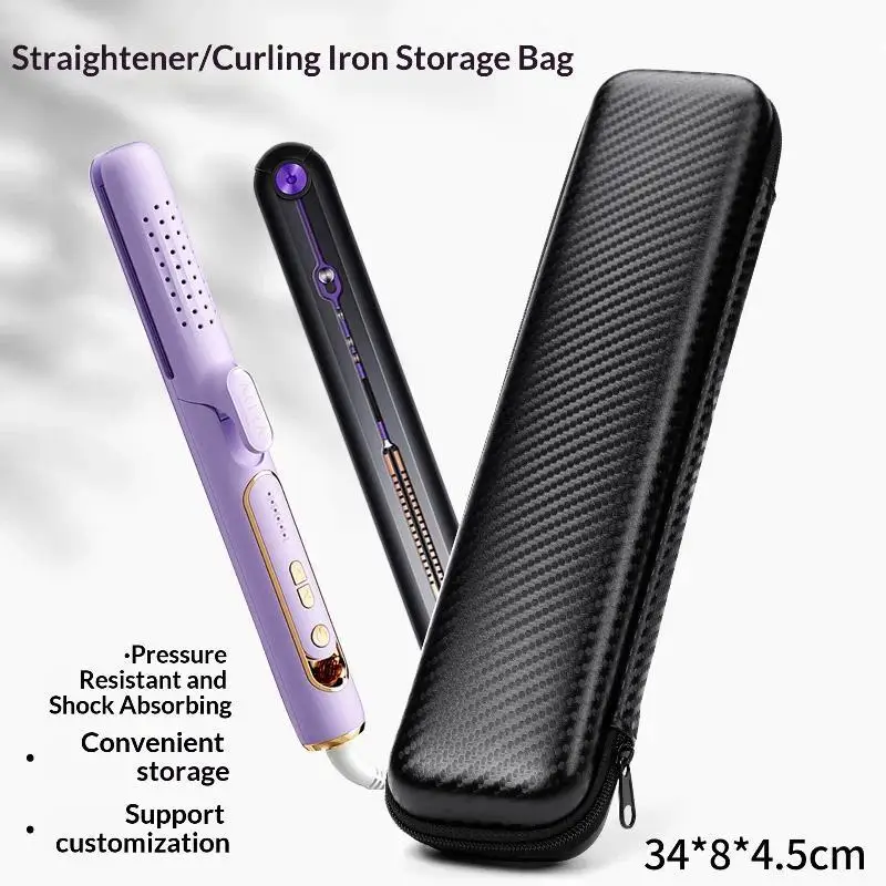 Portable Hair Straightener Storage Bag Curling Iron Storage Container Hair Straightener Protective Travel Carrying Case