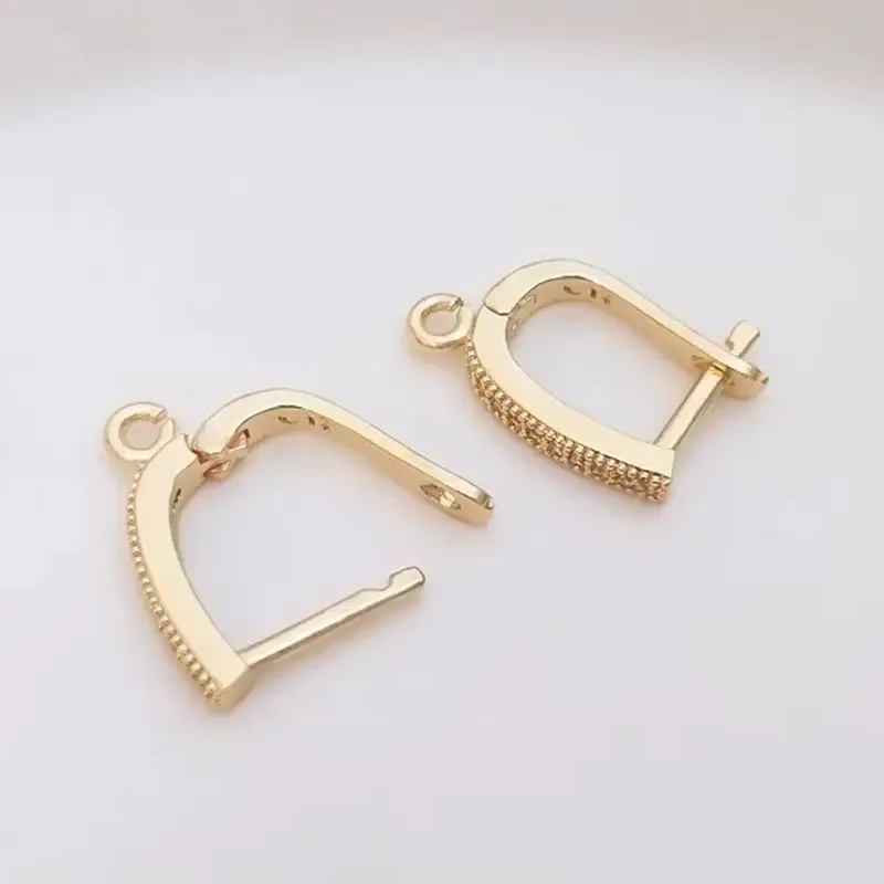Earring Accessories 14K Gold Color set zircon u-shaped earrings with rings handmade diy earring material
