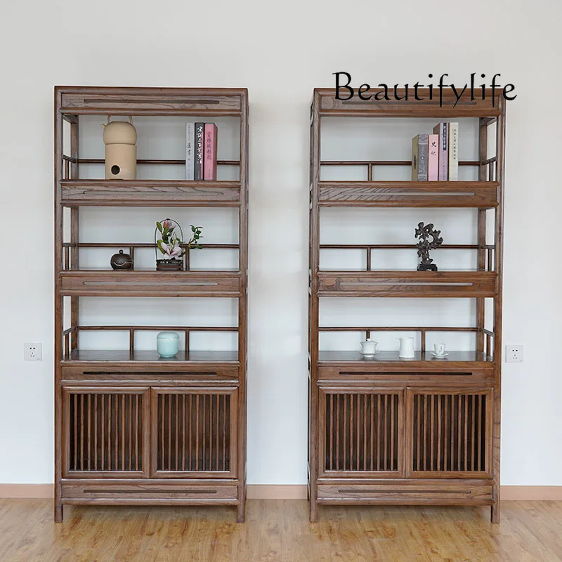 

Nordic Style Solid Wood Antique Shelf Zen Simple Display Cabinet