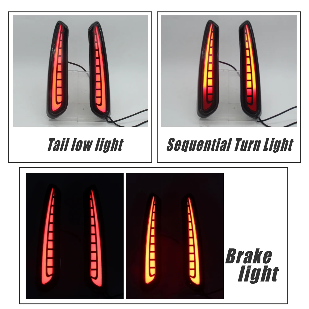 

Pair For Honda Civic Type R 2023-2024 Red LED Rear Bumper Reflectors Car LED Daytime Running Turn Signal Light Car accessories