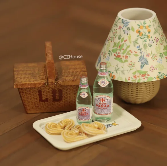 1/6 Scale Miniature Dessert Collection: Heart Cake, Churros, Smile Cookies Soda Bottle & Tiny Bear for BJD Dollhouse Party Scene
