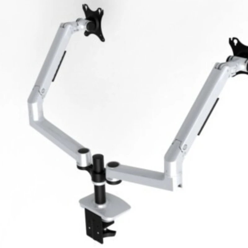 Dual screen monitor bracket mechanical spring stepless hover hanger