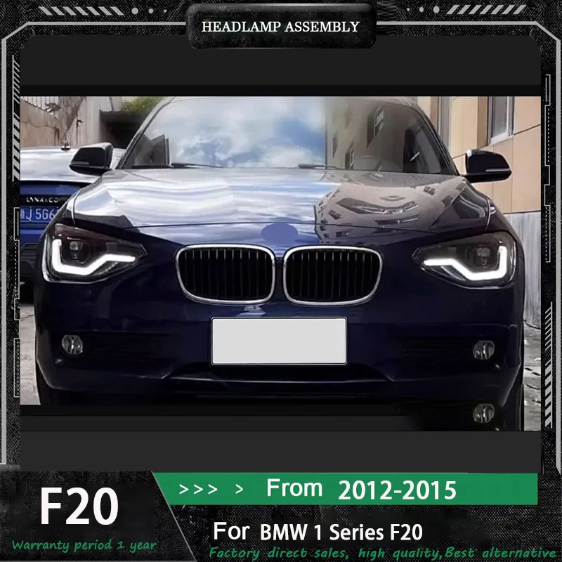

Фара для BMW F20, светодиодная фара 2012 2013-2015, фары 1 серии 116i 118i DRL, указатель поворота, дальний свет, проектор «ангельский глаз»