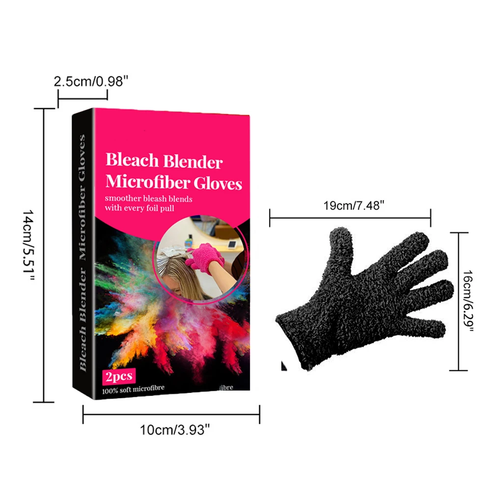 2pcs Bleach Blender Microfiber Gloves Hair Straightener Perm Curling Hairdressing Heat Resistant Finger Glove Hair Styling Tools