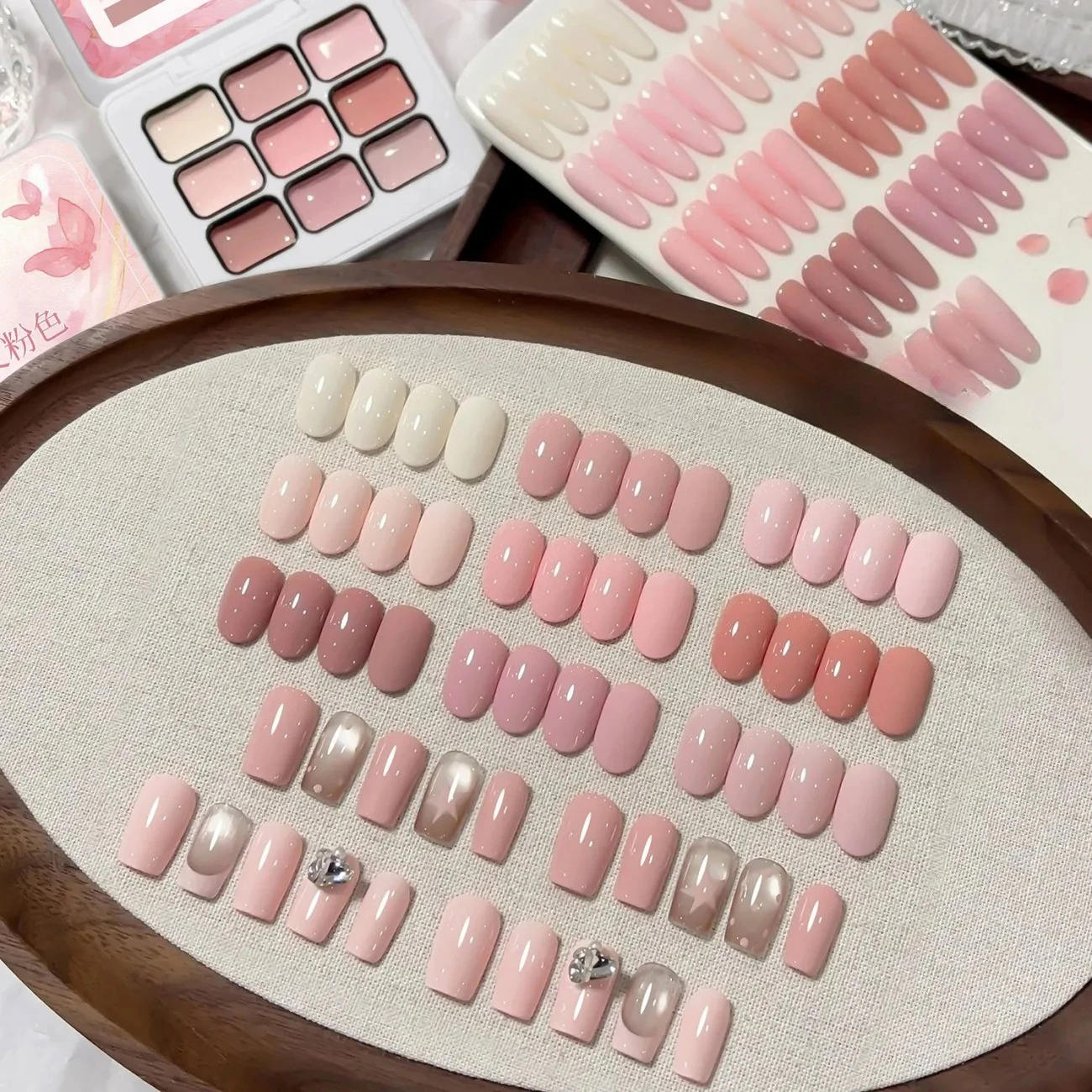 

9 Colors Pink Solid Nail Gel Palette Skin Brightening Effect Creamy Painting Gel Kit Nail Design Semi Permanent Soak Off Varnish
