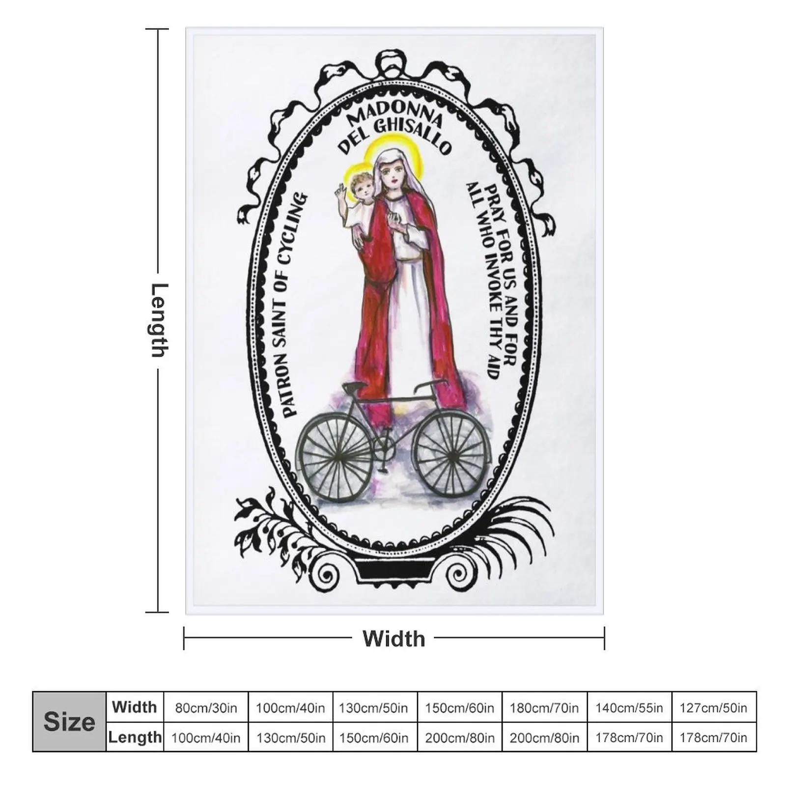 Madonna del Ghisallo Patron Saint of Cycling Throw Blanket Tourist Warm Blankets