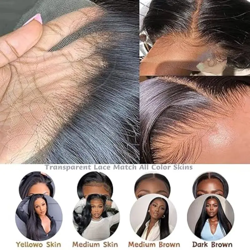 Parrucca nera Nexora 1b 13x4 40 pollici parrucche diritte per capelli umani parrucche in pizzo HD ad alta densità articoli per la vendita di liquidazione dei capelli del bambino