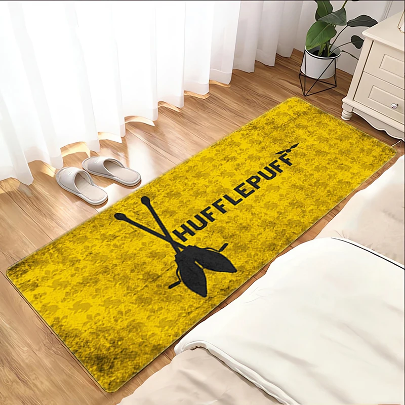 H-Hufflepuff Room Rugs Welcome Mat Bathroom Rug Bath Mats Balcony Kitchen Carpet Foot House Entrance Door Hallway Floor Home